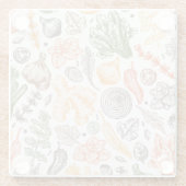 Keuken Tuin Plantaardig Patroon Glazen Onderzetter (Achterkant)