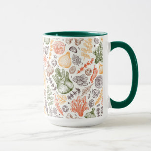 Keuken Tuin Plantaardig Patroon Mok