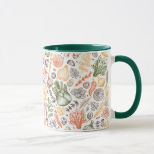 Keuken Tuin Plantaardig Patroon Mok
