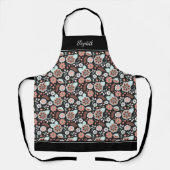 Keuken van Black Floral Pattern Schort (Voorkant)