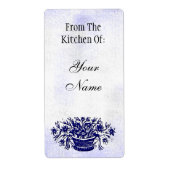 Keuken van blauw flesje, aangepast baketiket etiket (Voorkant)