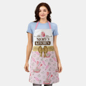 Keuken van Custom Name, Bakgerei, en Gouden Boog Schort (Gedragen)
