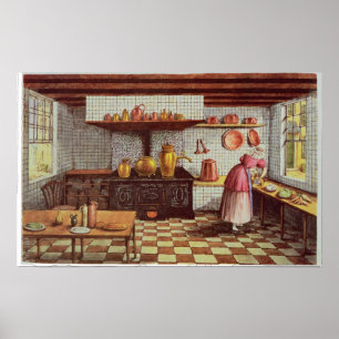 Keuken van het Hotel St.Lucas Poster