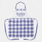 Keuken van oma aangepaste Periwinkle Gingham gerui Schort (Voorkant)
