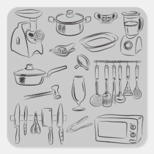 Keuken Vierkante Sticker
