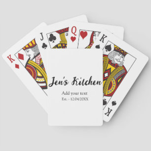 Keuken voeg naam jaar toe voeg uw tekst naam aanpa pokerkaarten