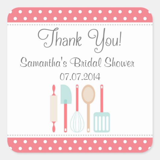 Keuken Vrijgezellenfeest Dank u Stickers (Voorkant)