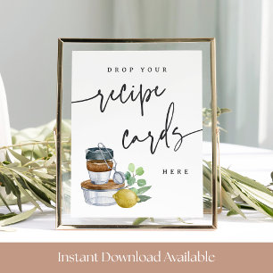 Keuken Vrijgezellenfeest Recept Kaart Drop Sign Poster