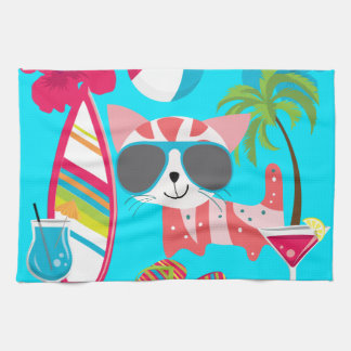 Keukenband Kat Kat Zonneglazen Beach Ball Theedoek
