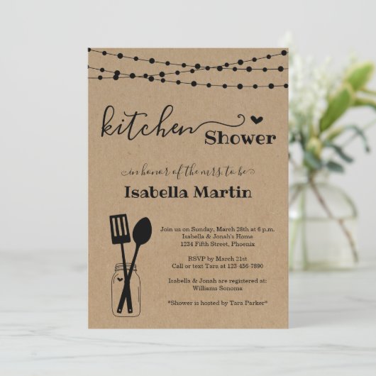 Keukenbruiloft / Bruidsmeisjesfeest Kaart (Staand voorkant)