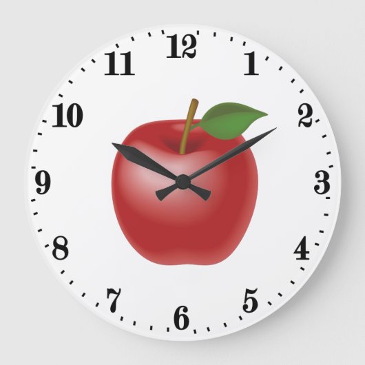 Keukendecor voor rode appelliefhebbers grote klok (Voorkant)