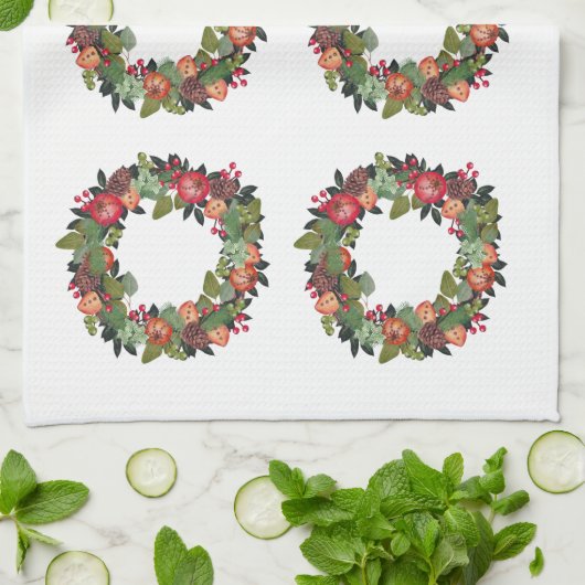 Keukendiasdoek, kerstontwerp, thuisartikelen theedoek (Gevouwen)