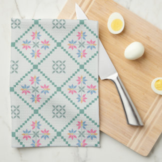 Keukendoek met een eenvoudig geometrisch patroon theedoek