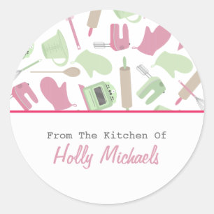 Keukenetiket van het kookpatroon ronde sticker