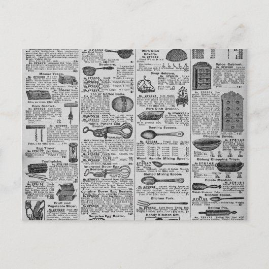  keukengereedschap briefkaart (Voorkant)