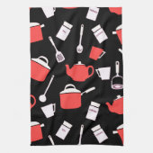 Keukengereedschap & met de klok mee | Zwart wit en Theedoek (Verticaal)