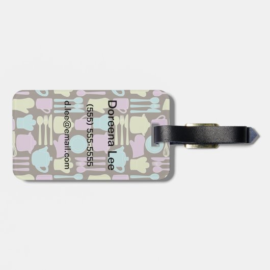 Keukengereedschap Patroon 2 Bagagelabel (Achterkant horizontaal)