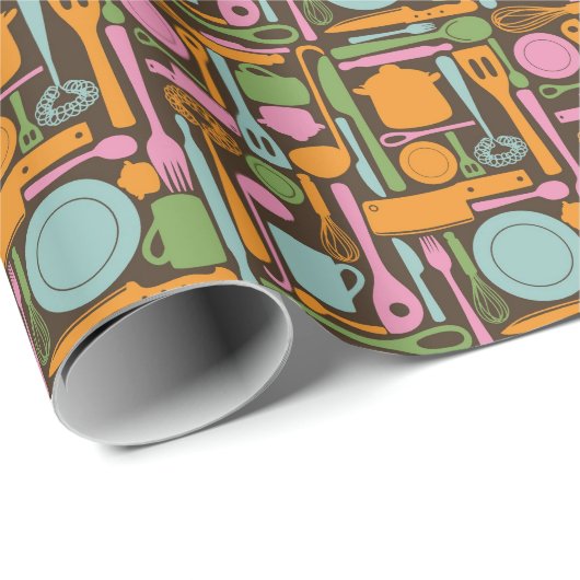 Keukengereedschap Patroon 3 Cadeaupapier (Rol Hoek)