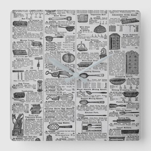 keukengereedschap vierkante klok (Voorkant)