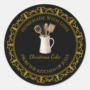  keukengereedschap Zelfgemaakt kooklabel Ronde Sticker
