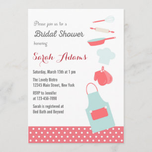 Keukengereedschappen Bridal Shower-uitnodiging Kaart