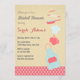 Keukengereedschappen Bridal Shower-uitnodiging Kaart