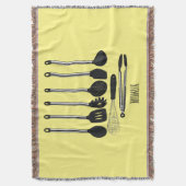 Keukengereedschapsafbeelding cartoon deken (Voorkant Verticaal)