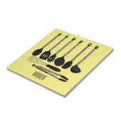 Keukengereedschapsafbeelding cartoon tegeltje (Zijkant)