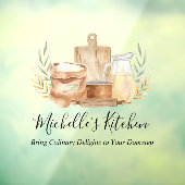 Keukengerei Voedsel Waterverf Quote Raamsticker (Vel 3)