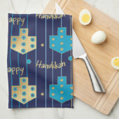 Keukenhanddoek "Blauw/gouden dromen" (Quarter Fold)