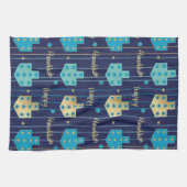 Keukenhanddoek "Blauw/gouden dromen" (Horizontaal)