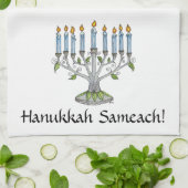 Keukenhanddoek - Chanoeka - Menorah (Gevouwen)