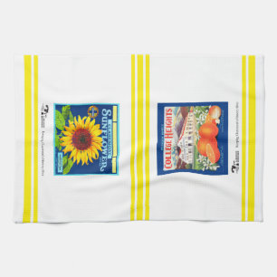 Keukenhanddoek - Claremont CA 2 Fruit Crate Labels