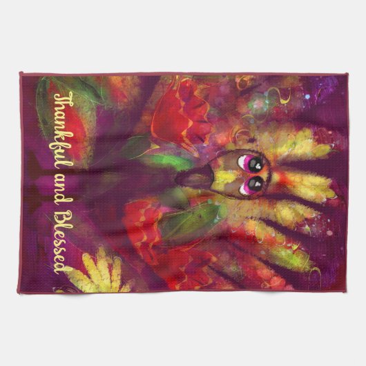 Keukenhanddoek dankbaar gezegend grillig kalkoen (Horizontaal)