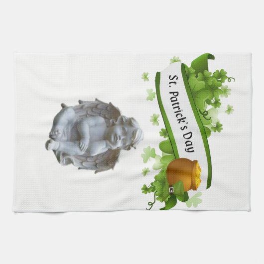 Keukenhanddoek engel St. Patrick's Day (Horizontaal)