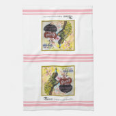 Keukenhanddoek - Etiket van pacockratten (Verticaal)