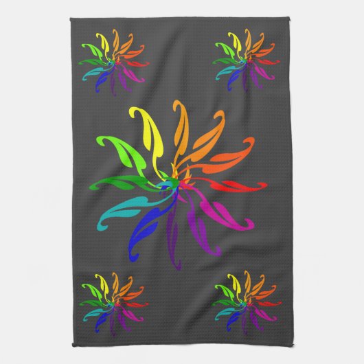 Keukenhanddoek - Kleurwielen (zwart) (Verticaal)