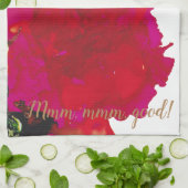 Keukenhanddoek "Magenta bloem" (Gevouwen)