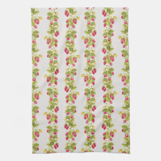 Keukenhanddoek met aardbeienstroken - Licht