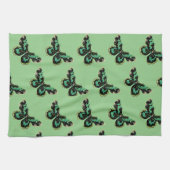  keukenhanddoek met Butterfly in Green (Horizontaal)