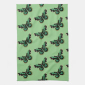  keukenhanddoek met Butterfly in Green (Verticaal)