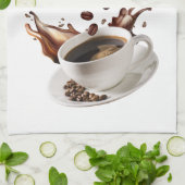 Keukenhanddoek met Coffee Splash Effect Kitchen (Gevouwen)