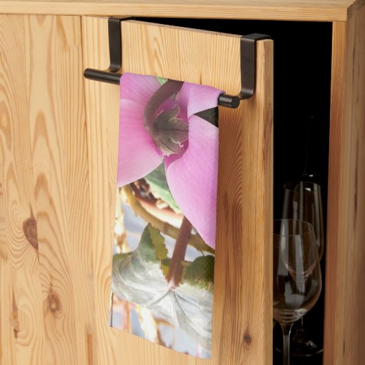 Keukenhanddoek met echte bloem. (Derde Gevouwen)