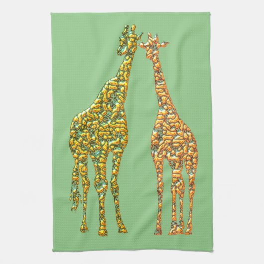 Keukenhanddoek met Giraffe - Uw kleur (Verticaal)