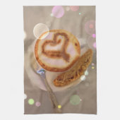 keukenhanddoek met koffiebeker en biscotti - afbee (Verticaal)