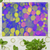 Keukenhanddoek met Paars Geel Abstract Ontwerp (Gevouwen)