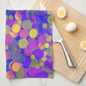 Keukenhanddoek met Paars Geel Abstract Ontwerp (Quarter Fold)