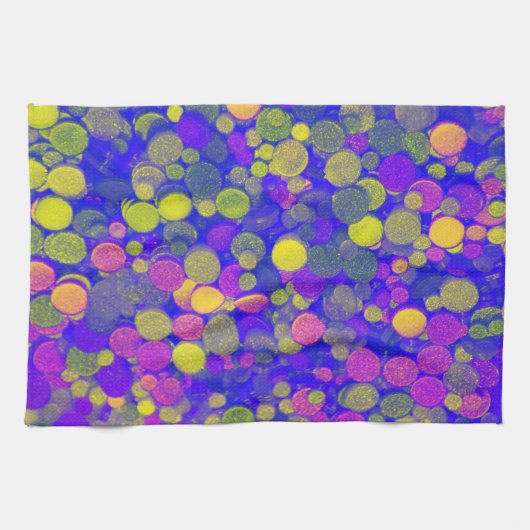 Keukenhanddoek met Paars Geel Abstract Ontwerp (Horizontaal)