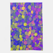 Keukenhanddoek met Paars Geel Abstract Ontwerp (Verticaal)