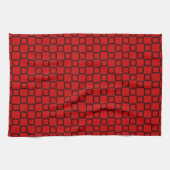 Keukenhanddoek met rood abstract ontwerp (Horizontaal)